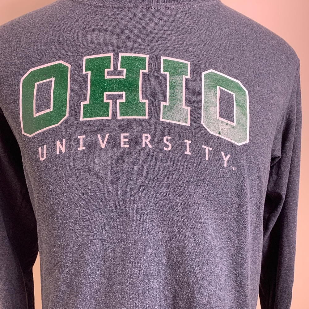 Ohio University Green Long Sleeve Shirt Mens M